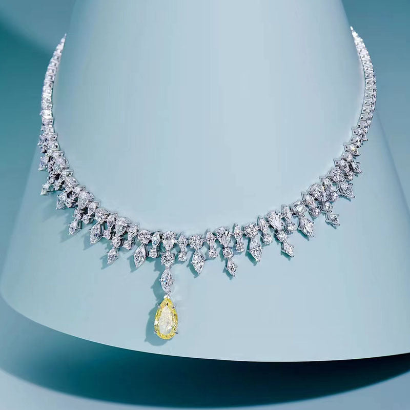 Women's Sterling Silver Diamond Necklace