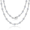 KNOBSPIN 14.35-19ct Marquise Cut Moissanite Tennis Necklaces for Women Wedding Jewelry s925 Silver Authentic Moissanite Necklace