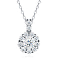 A Luxurious And Fashionable Minimalist Jewelry Pendant Necklace With A 1-carat Top-quality Morganite Gemstone, Made Of S925 Silver Electroplated With Platinum.