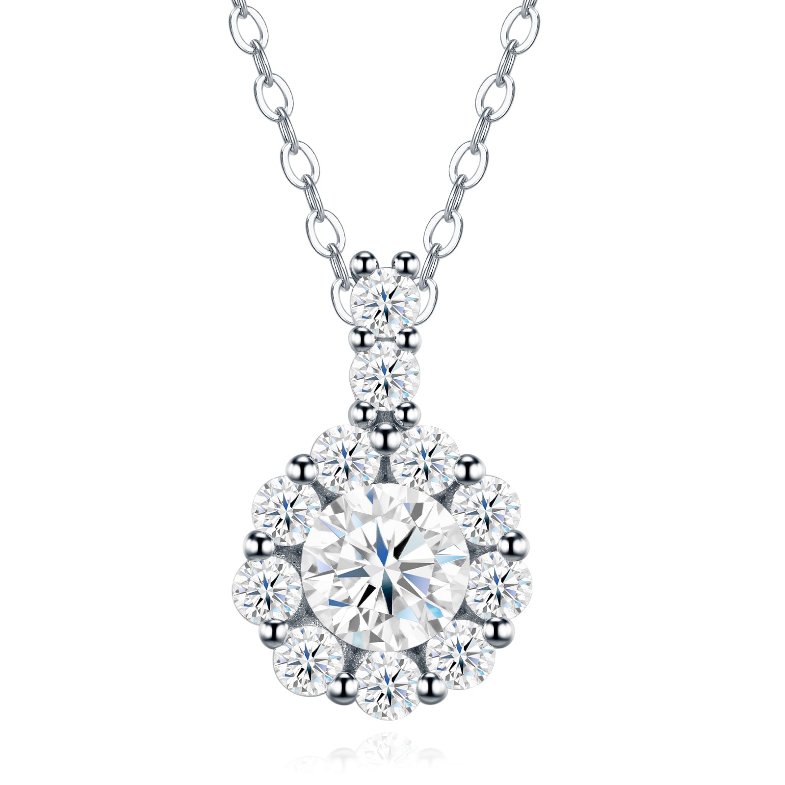 A Luxurious And Fashionable Minimalist Jewelry Pendant Necklace With A 1-carat Top-quality Morganite Gemstone, Made Of S925 Silver Electroplated With Platinum.