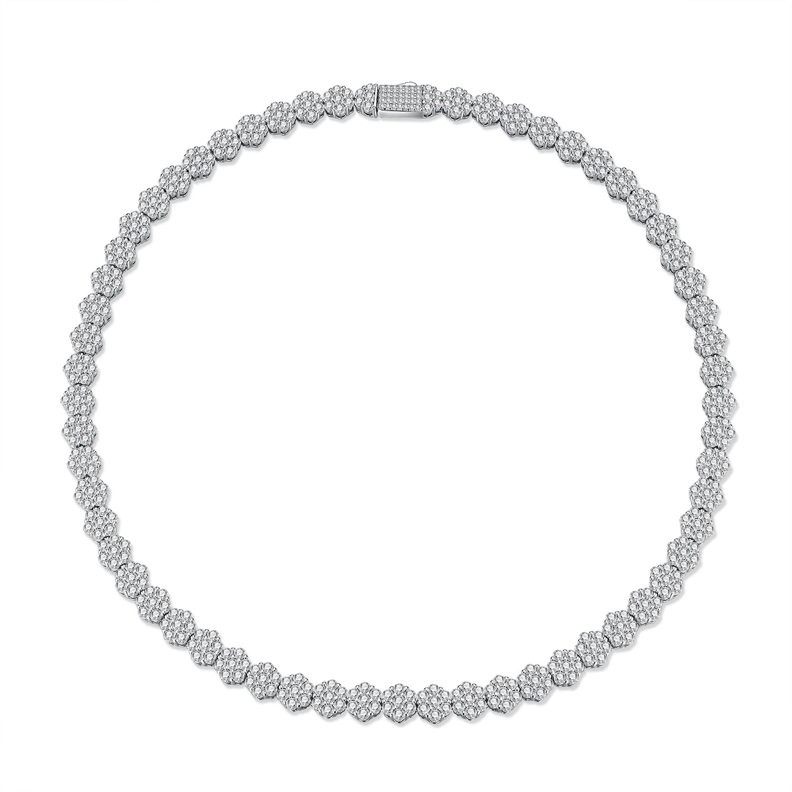 A Luxurious And Fashionable Minimalist Jewelry Pendant Necklace Featuring Top-quality Moissanite, Made Of S925 Silver Electroplated With Platinum.